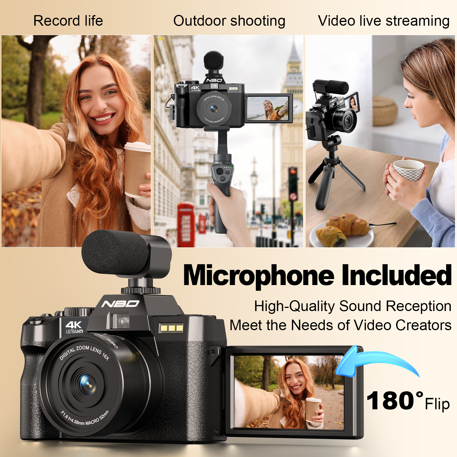 NBD 48MP 4K Digital Camera S10 - Korean Girl Lifestyle recensie en prijs