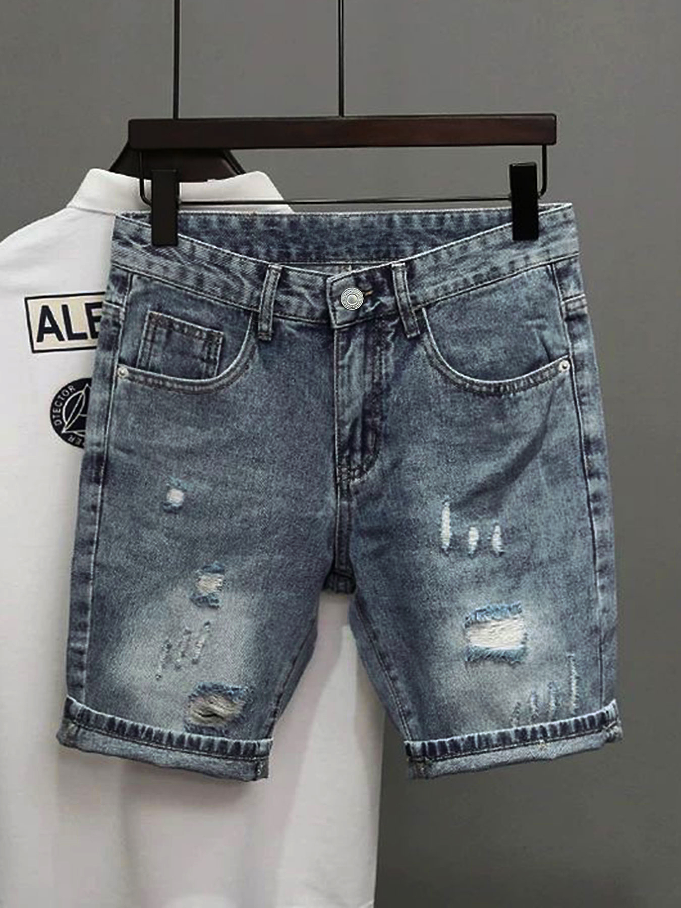 Light Blue Denim Shorts Men's  - Korean Lifestyle recensie en prijs